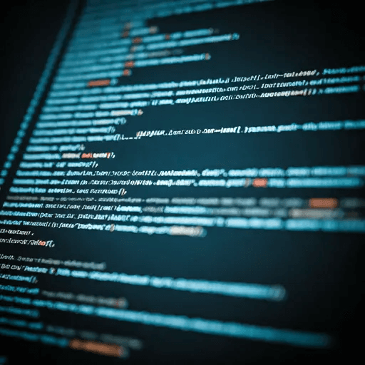 Clean code on a monitor with soft blue ambient lighting